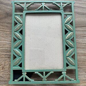 Green w/gold Leaf Metal Picture Frame  $9